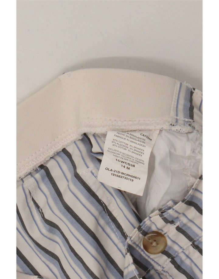 LEE Womens Mid Rise Regular Fit Cargo Shorts US 14 XL W38 Blue Striped Vintage Lee and Second-Hand Lee from Messina Hembry 