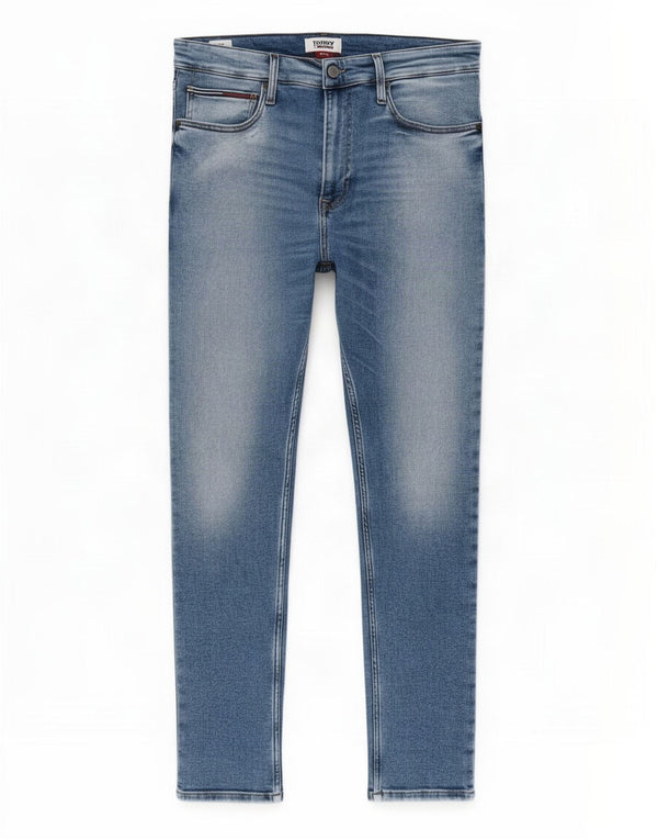 Tommy Hilfiger Herren Skinny Jeans W36 L31 Blaue Baumwolle