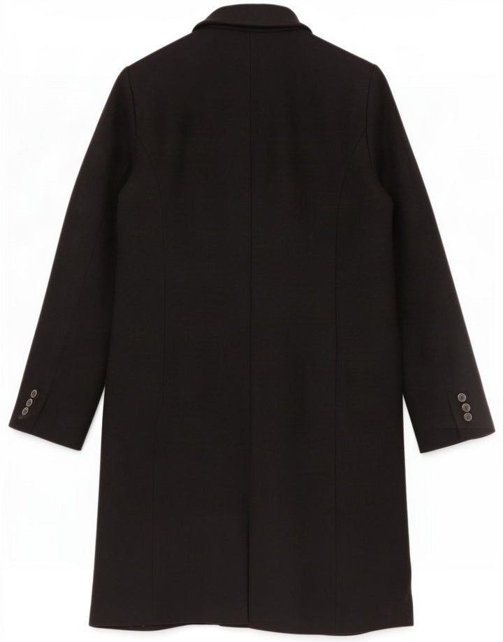 Zara Damen Zweireihiger Mantel UK 14 Große schwarze Wolle