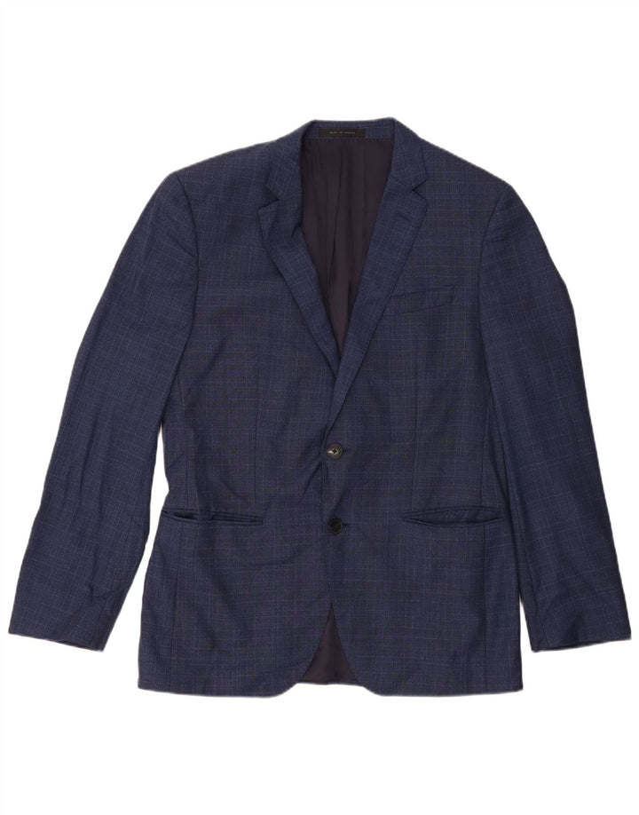 Hugo Boss Herren-Blazer mit 2 Knöpfen, EU 50, groß, marineblau kariert