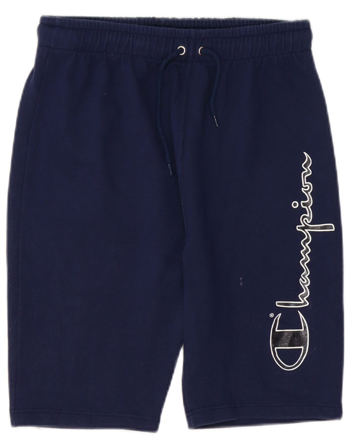 Champion Herren-Sportshorts mit Grafik, mittelblaue Marineblau-Baumwolle
