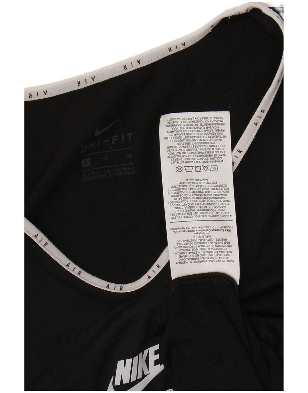 NIKE Damen Dri Fit Graphic T-Shirt Top UK 10 Small Schwarz Polyester