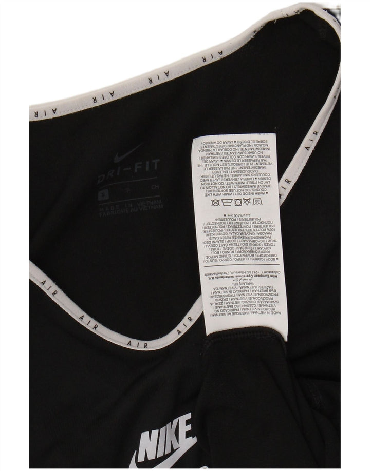 NIKE Damen Dri Fit Graphic T-Shirt Top UK 10 Small Schwarz Polyester