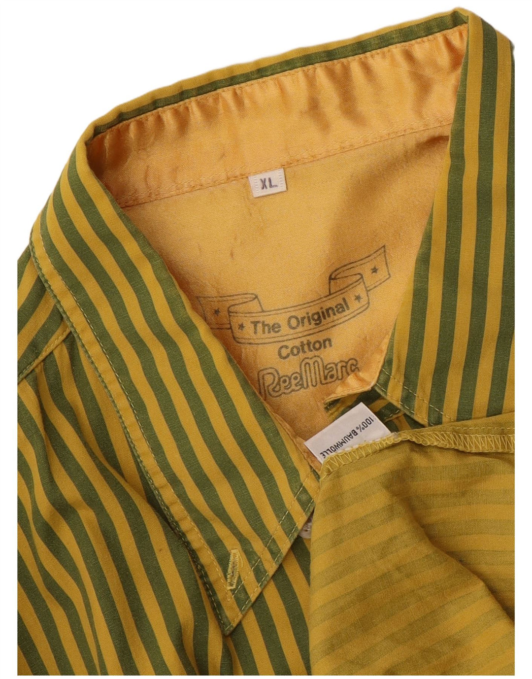 REEMARC Herrenhemd XL grün gestreift aus Baumwolle