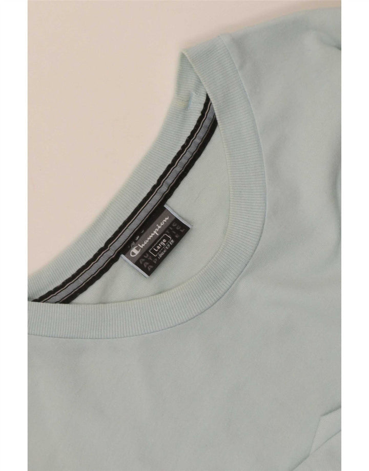 Champion Herren T-Shirt mit Grafik, Größe L, Blau