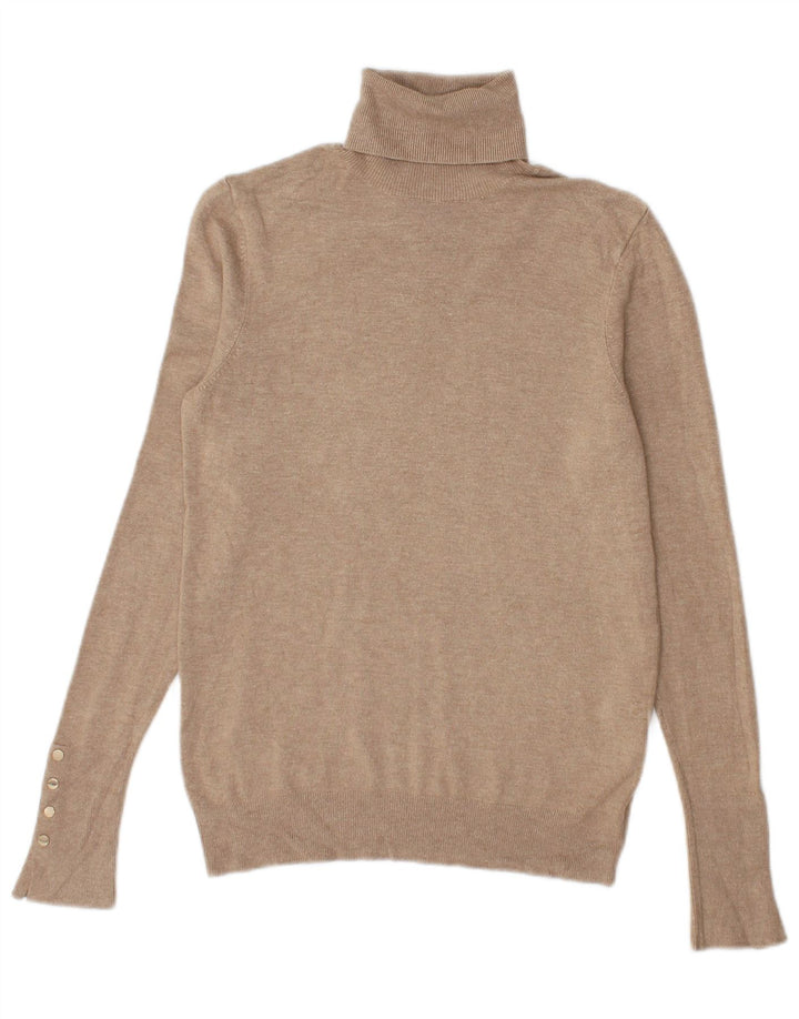 Rollkragenpullover für Damen von Zara, Gr. 12, mittelbeige Viskose