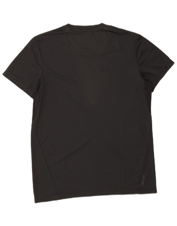 Adidas Herren T-Shirt Top Large Schwarz Geflecktes Polyester