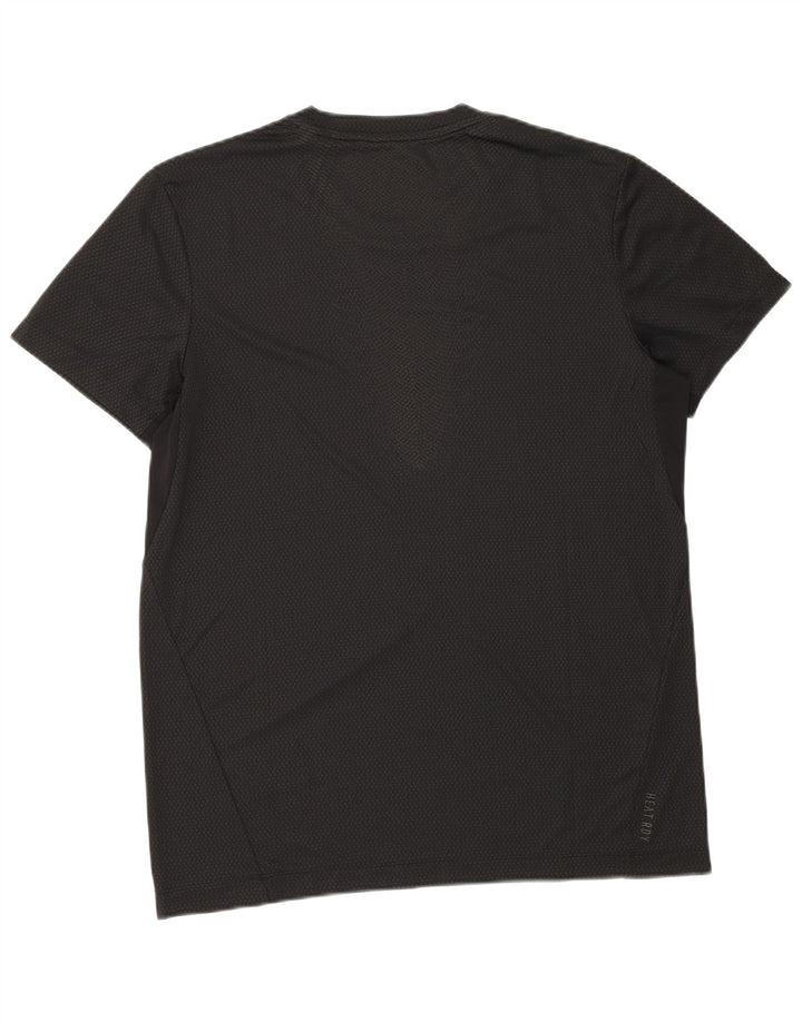 Adidas Herren T-Shirt Top Large Schwarz Geflecktes Polyester