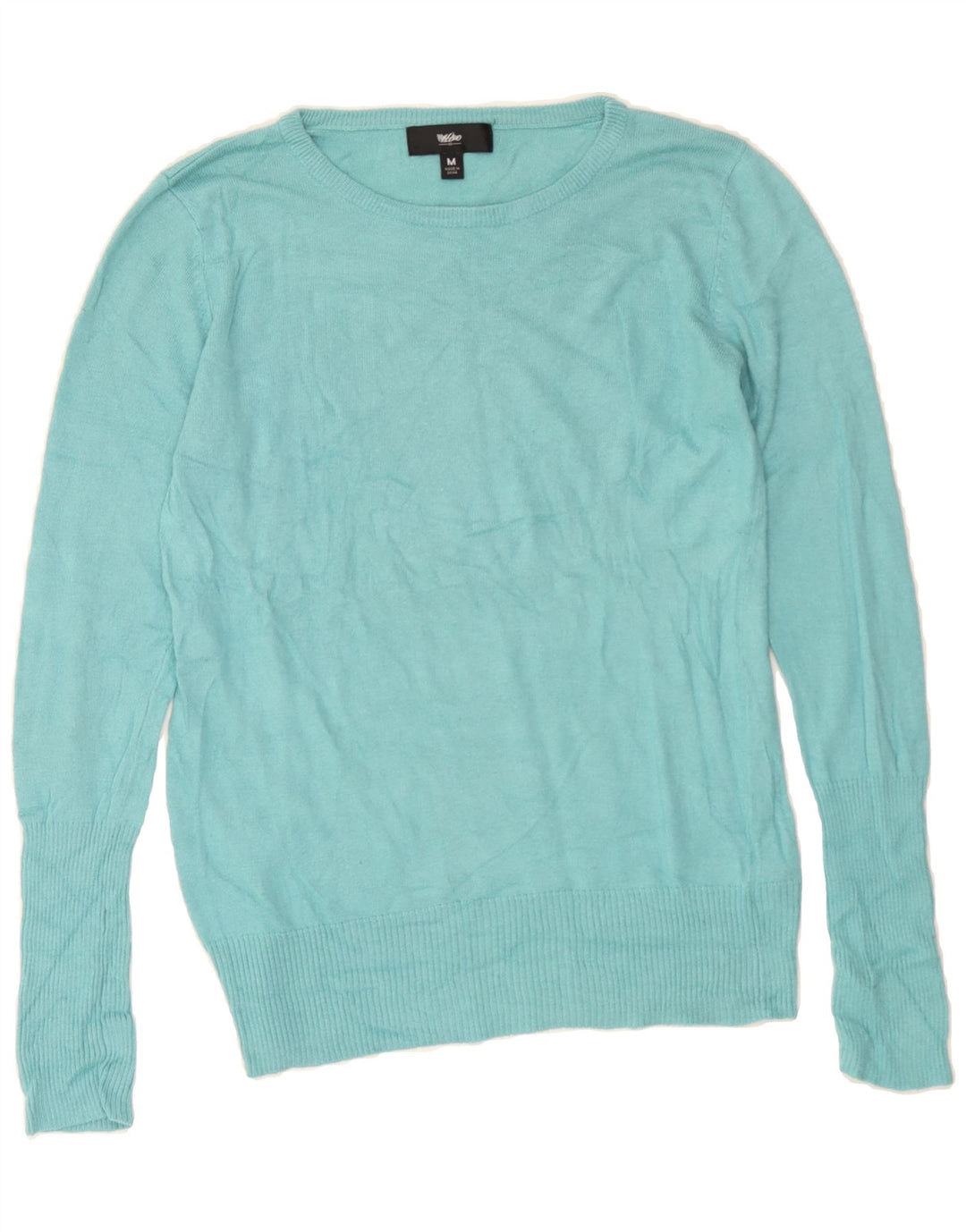 MOSSIMO Womens Boat Neck Jumper Sweater UK 14 Medium Turquoise Nylon Vintage Mossimo and Second-Hand Mossimo from Messina Hembry 