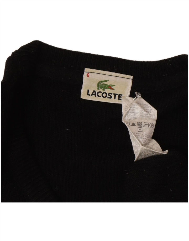 Lacoste Herren-Pullover mit V-Ausschnitt, Größe 6 XL, schwarze Wolle