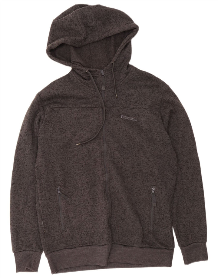 Mountain Warehouse Herren-Kapuzenpullover mit Reißverschluss, groß, grau geflecktes Polyester