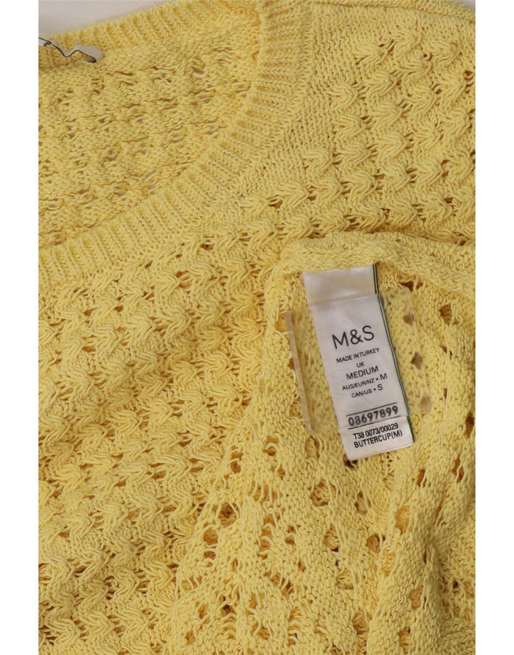 Marks & Spencer Damen Häkelbluse Top UK 12 Mittelgelbes Polyester