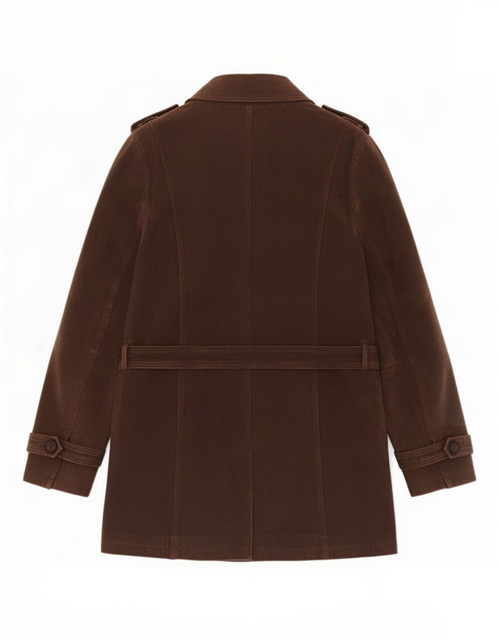 Wit & Wisdom Damen Leder-Trenchcoat UK 16 Large Braun
