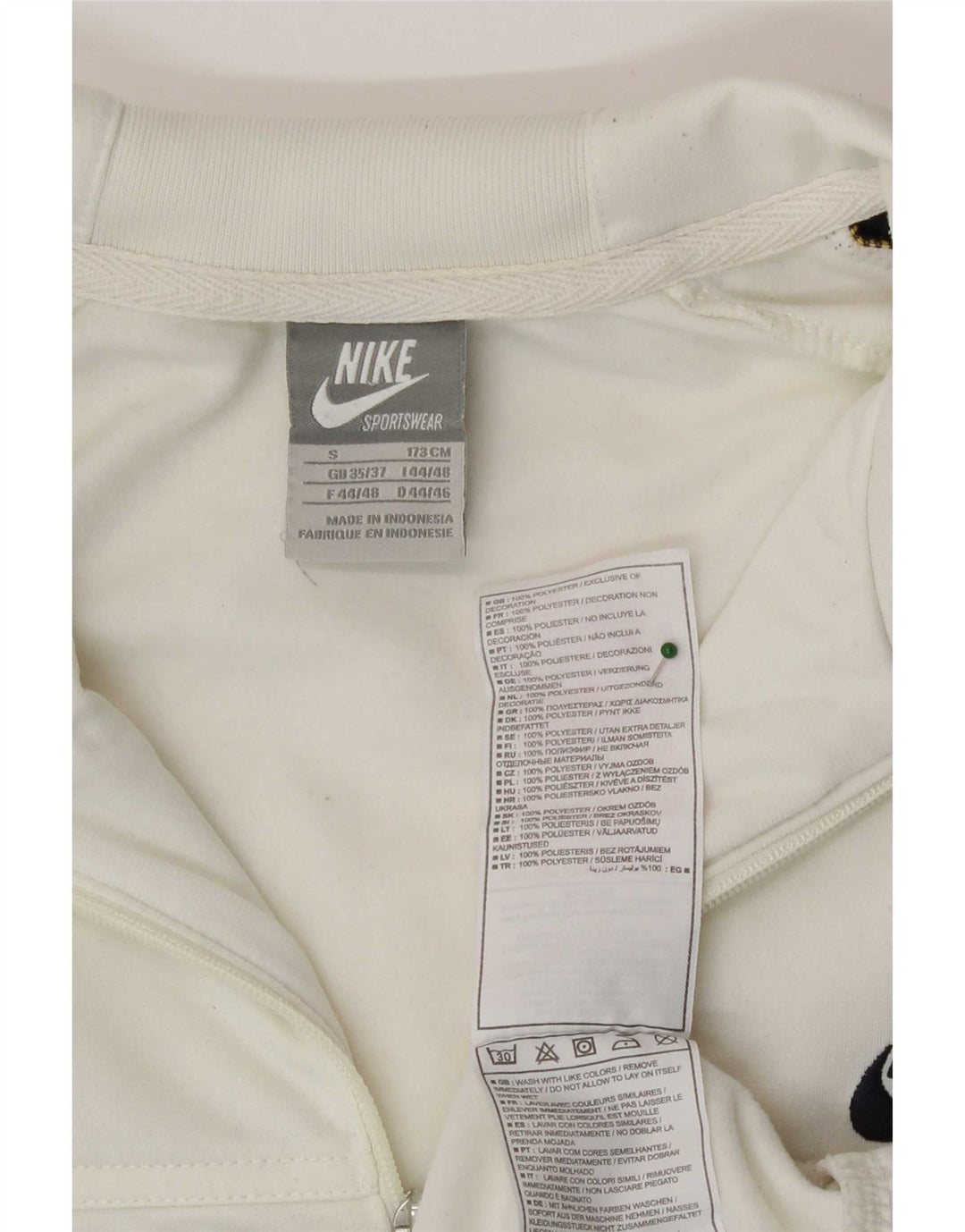 Nike Herren-Trainingsanzugoberteil mit normaler Passform, Größe S, Weiß, Farbblock-Sport