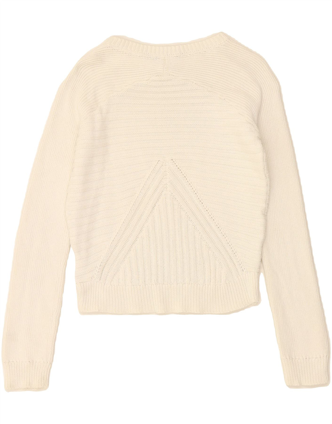 ZARA Womens Boat Neck Jumper Sweater UK 12 Medium White Cotton Vintage Zara and Second-Hand Zara from Messina Hembry 