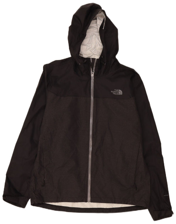 The North Face Mens Dryvent Hooded Rain Jacket UK 40 Large Grey Colourblock