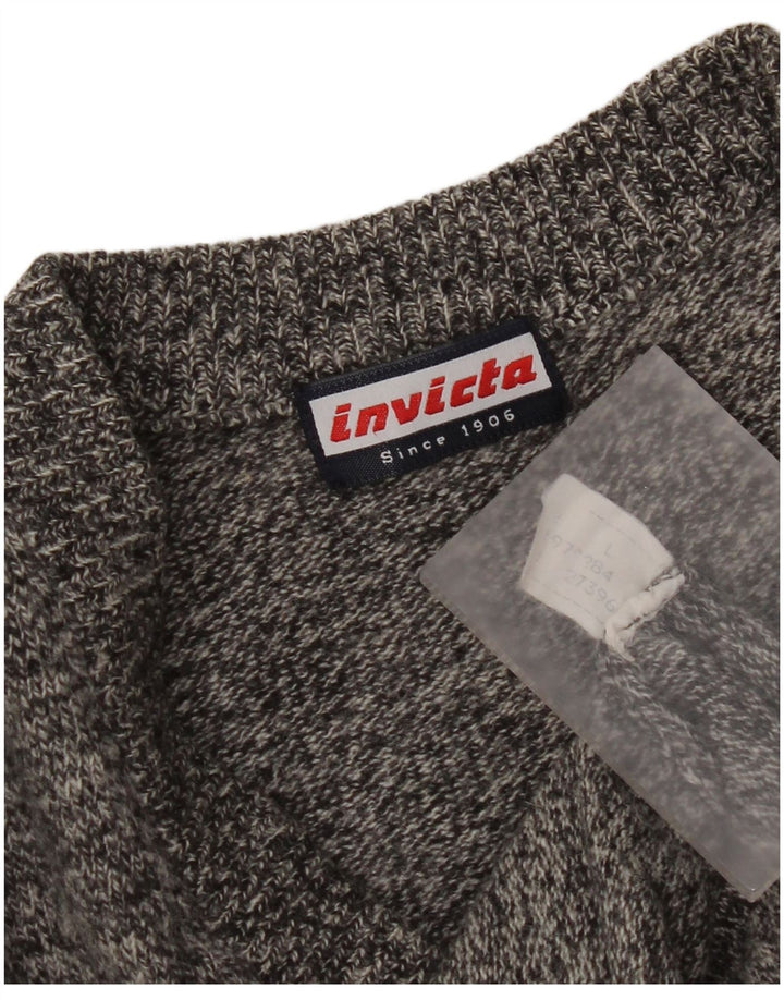 Invicta Herren-Pullover mit V-Ausschnitt, groß, grau meliert