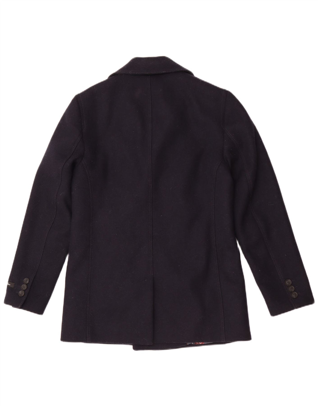 Ted Baker Herren Pea Coat Größe 2 Small Marineblaue Wolle