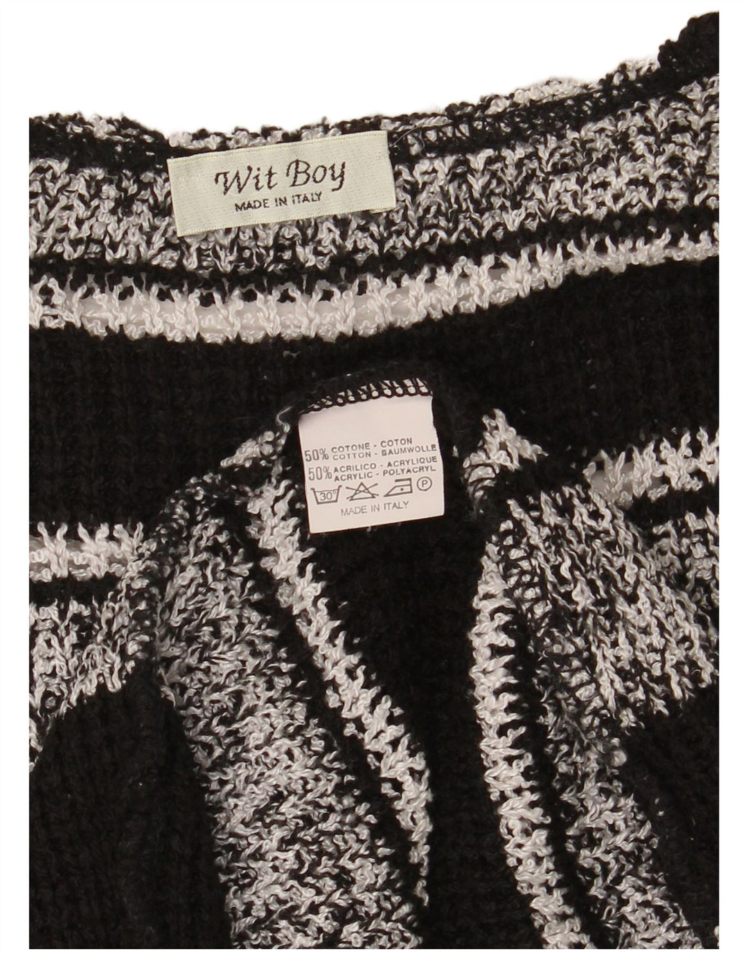 Wit Boy Damen-Strickjacke mit kurzen Ärmeln, Gr. 12, mittelschwarz gestreift
