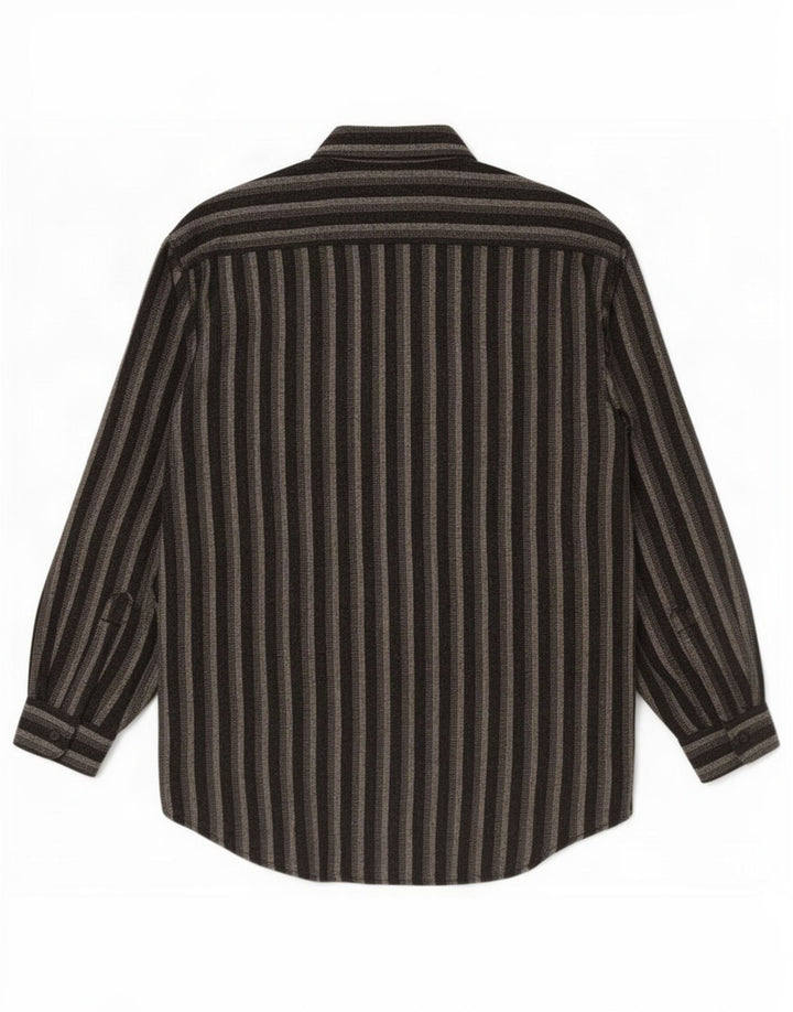 Vintage Herren Flanellhemd groß schwarz gestreift