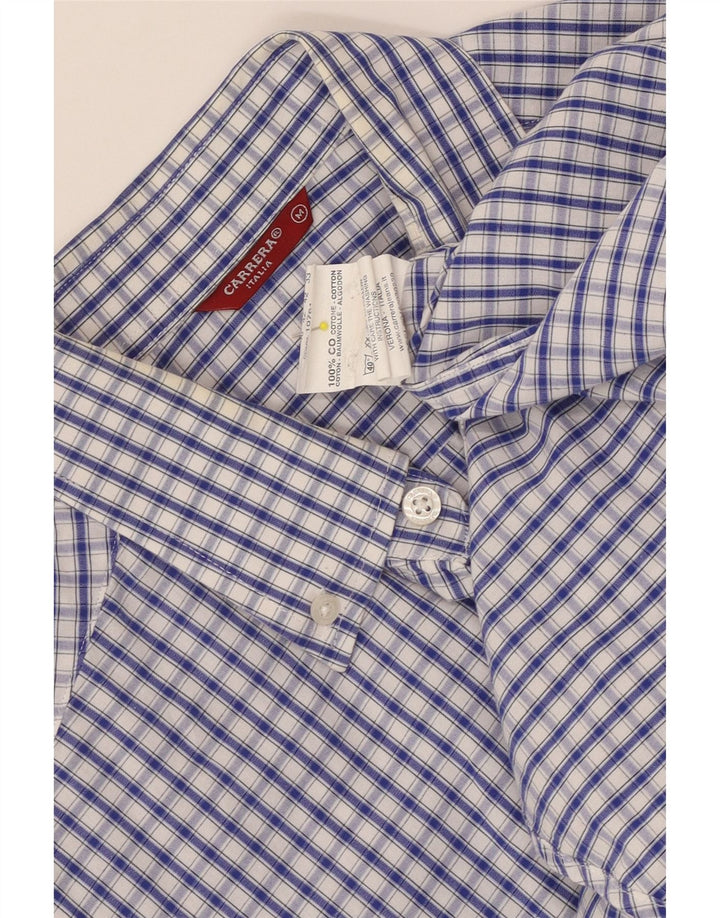 Carrera Herrenhemd aus mittelblauer Gingham-Baumwolle
