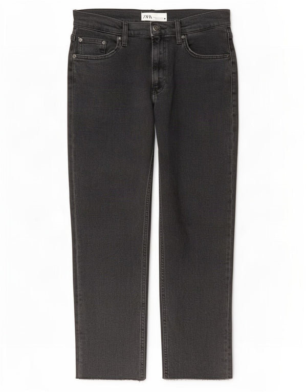 Zara Damen High Rise Cropped Jeans EU 40 Medium W30 L25 Grau
