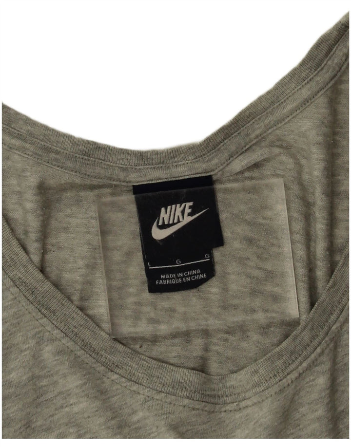 Nike Damen-T-Shirt in Übergröße mit Grafik, UK 16, Größe L, Grau meliert