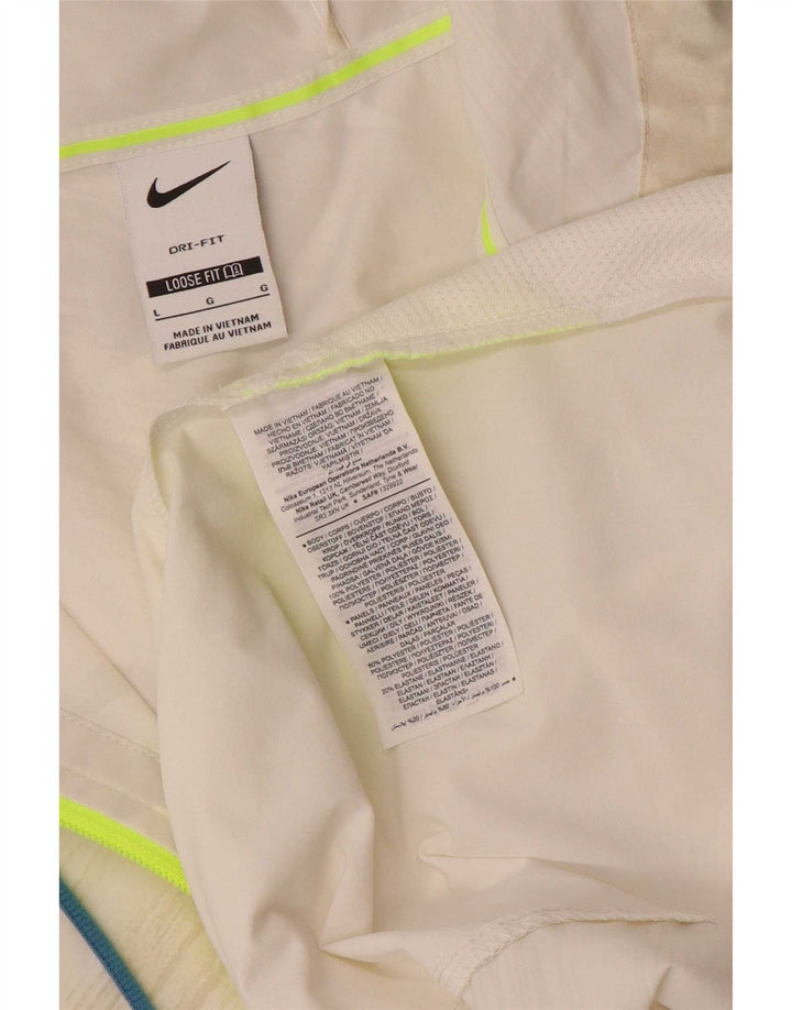 Nike Herren Dri Fit Pullover Regenjacke UK 40 Large Weiß Colourblock