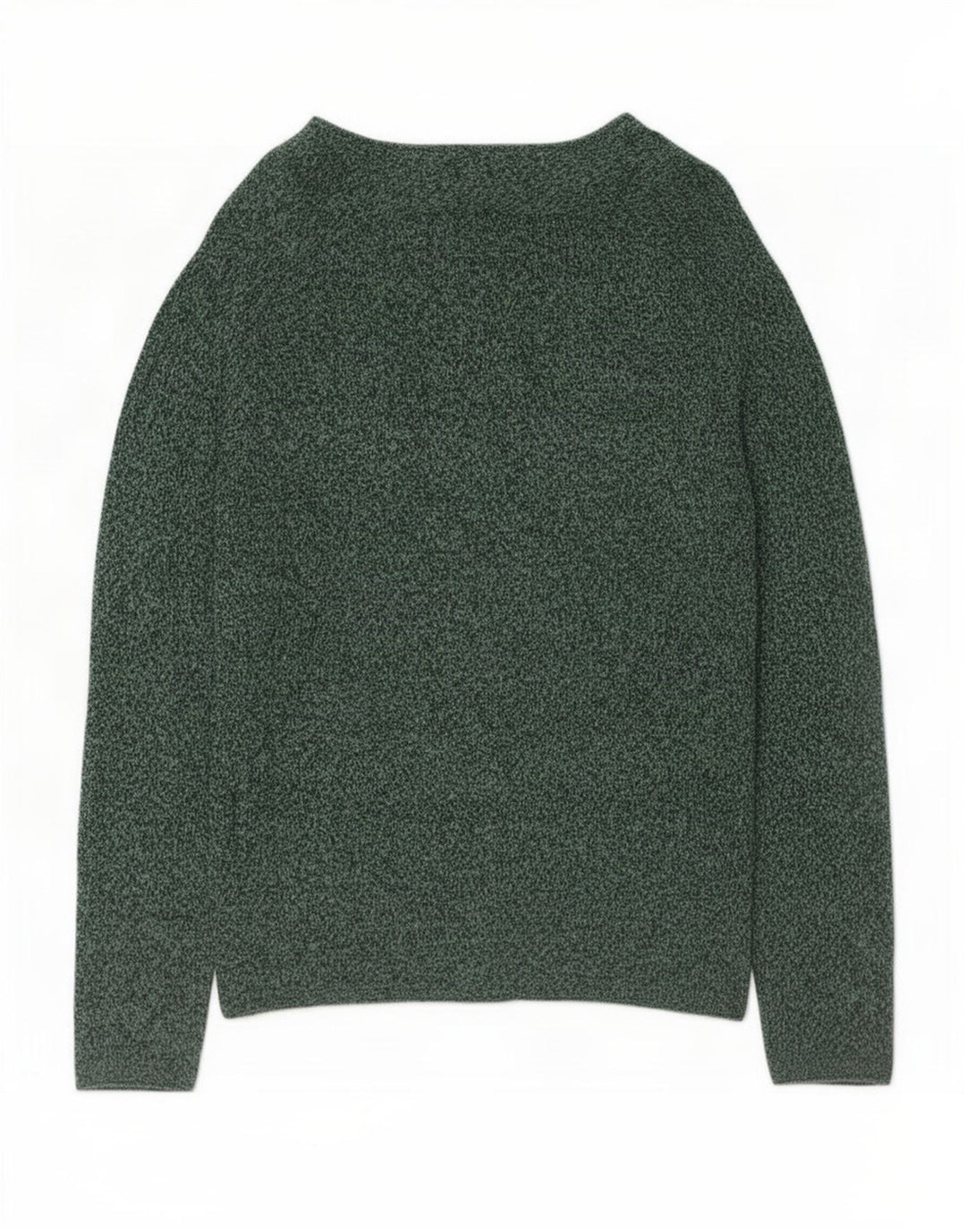 Zara Herren-Pullover mit Knopfkragen, Mittelgrün meliert