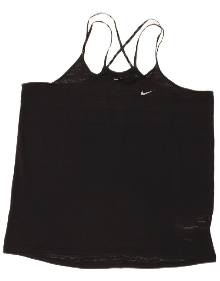 Nike Damen Dri Fit Weste Top UK 16 Large Schwarz Polyester