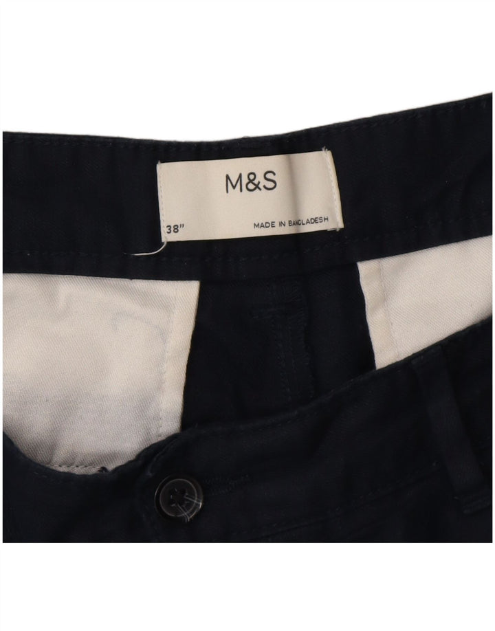 Marks & Spencer Herren Chinoshorts W38 XL Marineblau Baumwolle