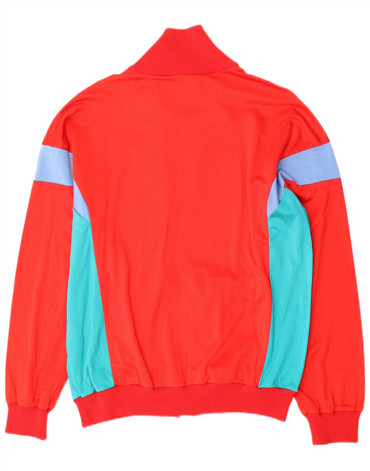 Vintage Herren Trainingsanzug Top Jacke IT 54 XL Rot Colourblock Cupro
