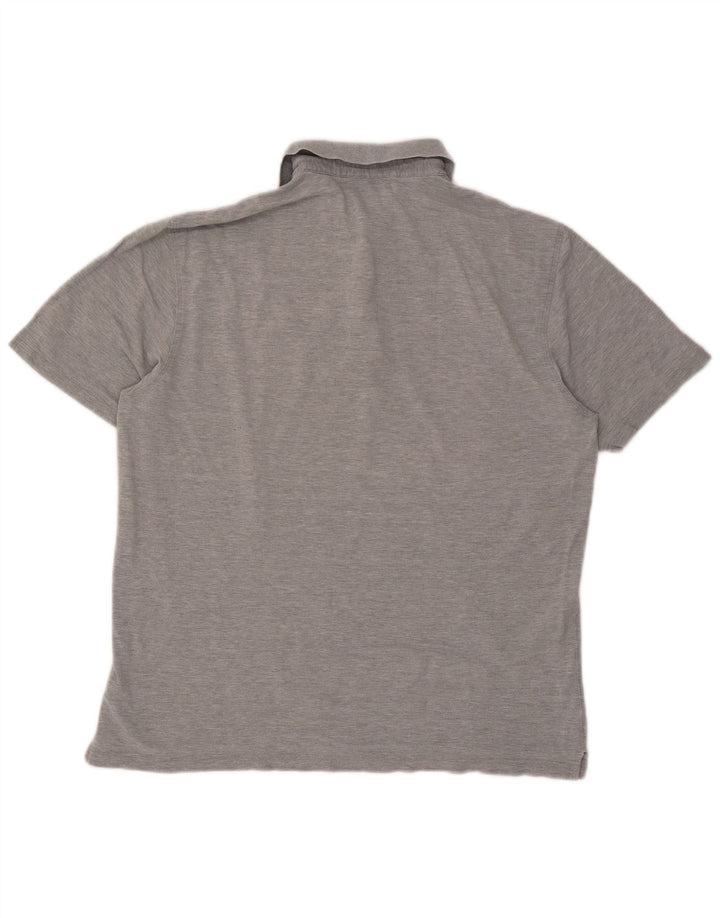 Hugo Boss Herren-Poloshirt aus mittelgrau gefleckter Baumwolle