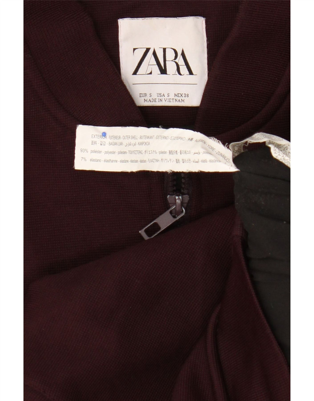 Zara Herren Bomberjacke UK 36 Small Kastanienbraunes Polyester