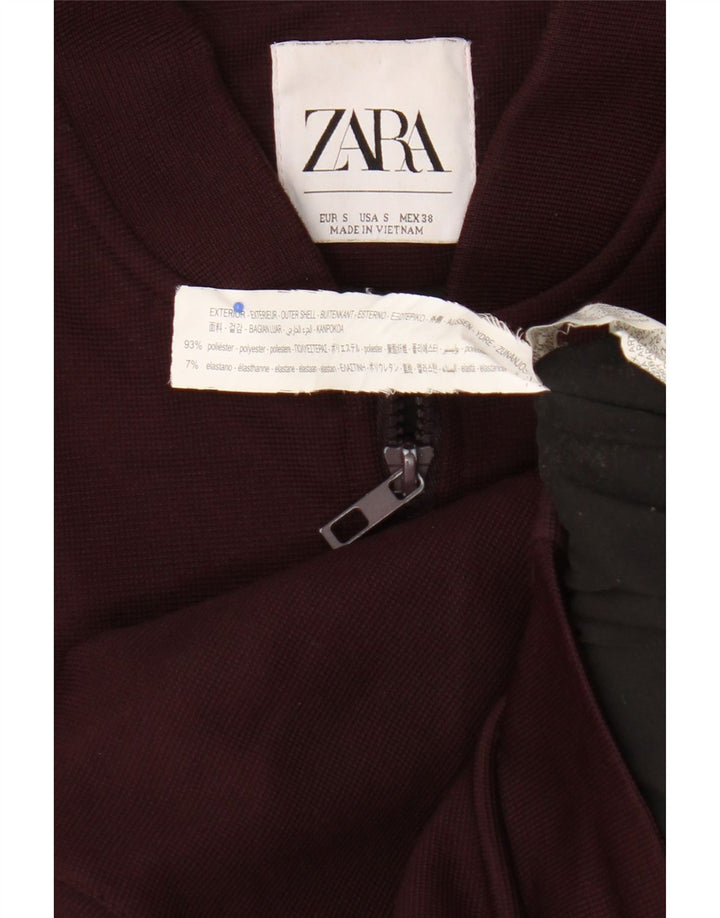 Zara Herren Bomberjacke UK 36 Small Kastanienbraunes Polyester