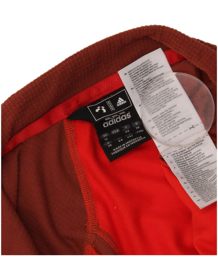 Adidas Damen-Trainingsanzug-Oberteiljacke UK 12 Mittelbraunes Colourblock-Polyester