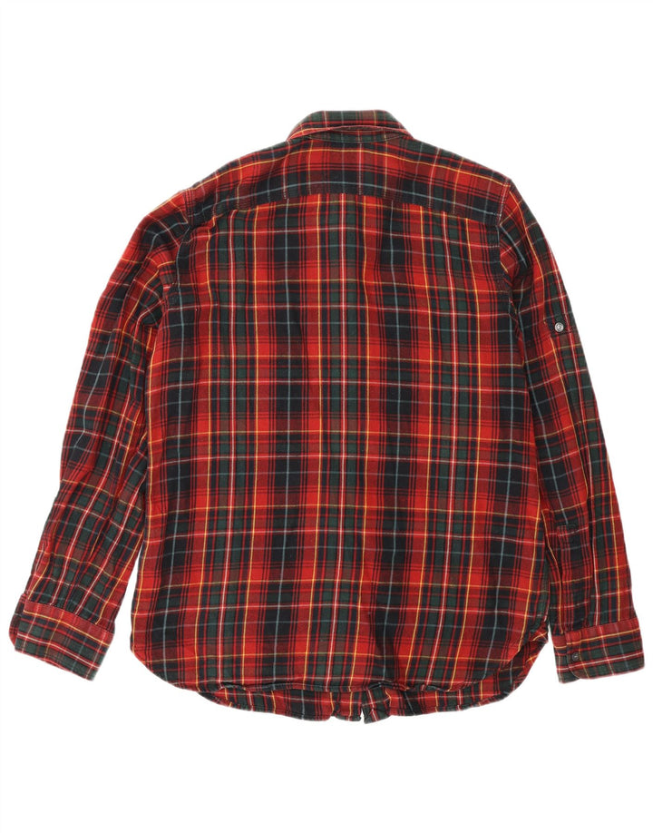 Ralph Lauren Damen Flanellhemd UK 14 Mittelrot karierte Baumwolle