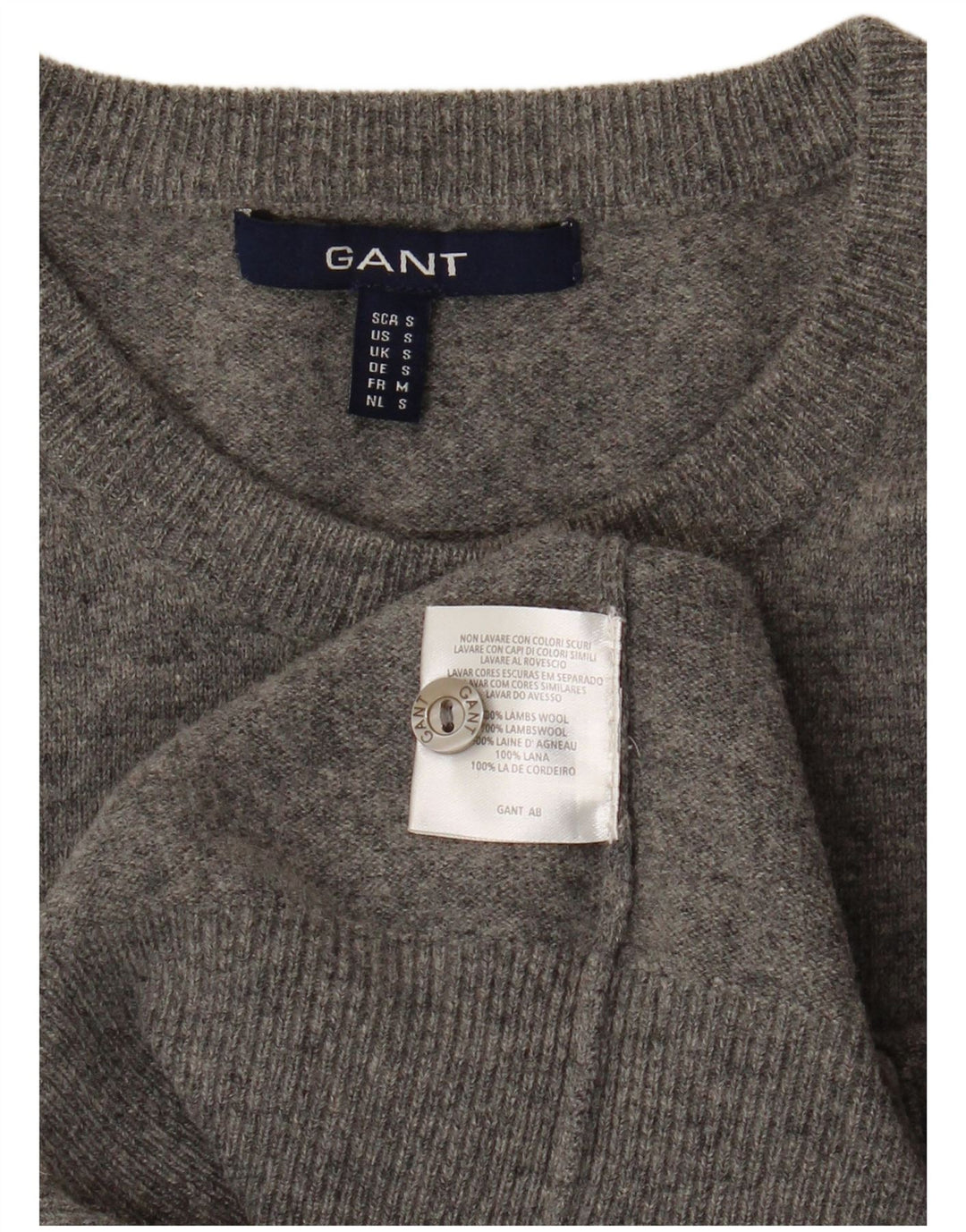 GANT Damen-Cardigan-Pullover UK 10 Small Graue Wolle