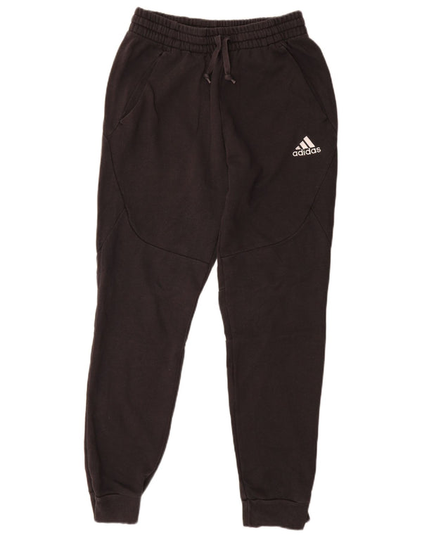 Adidas Damen Trainingshose Jogger UK 10 Small Schwarz Baumwolle