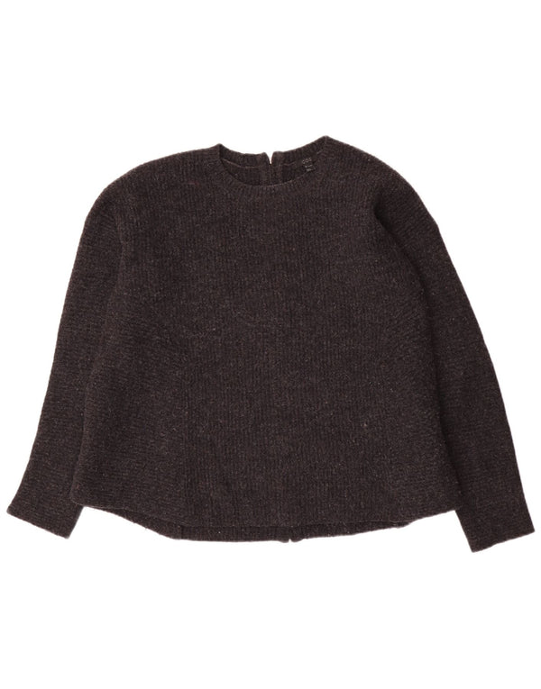 Cos Damen-Cardigan-Pullover UK 16 Große graue Wolle