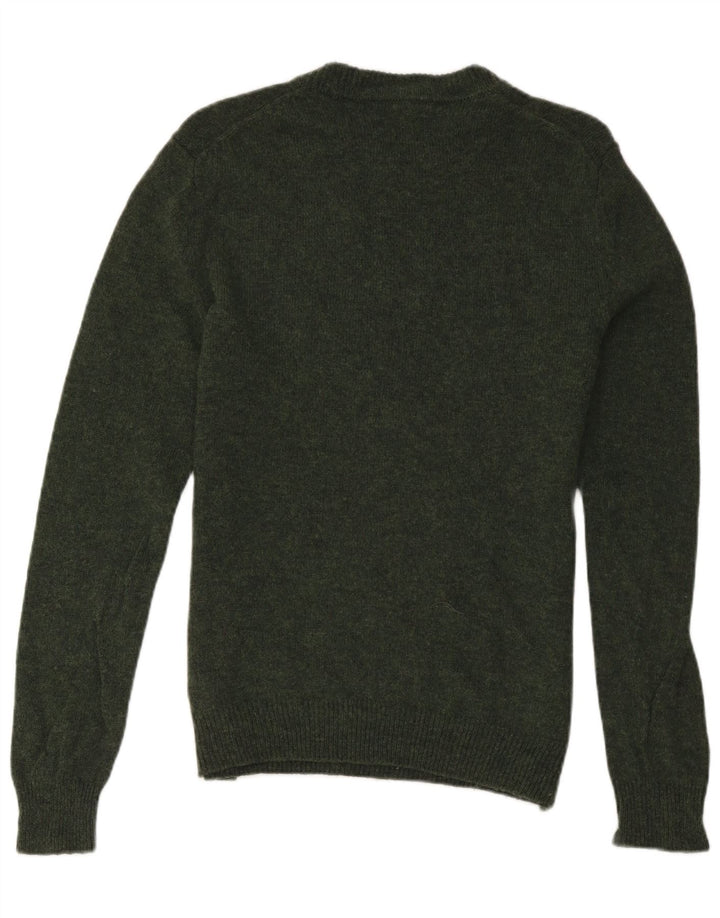 Farah Herren-Pullover mit Rundhalsausschnitt, mittelgrüne Lammwolle
