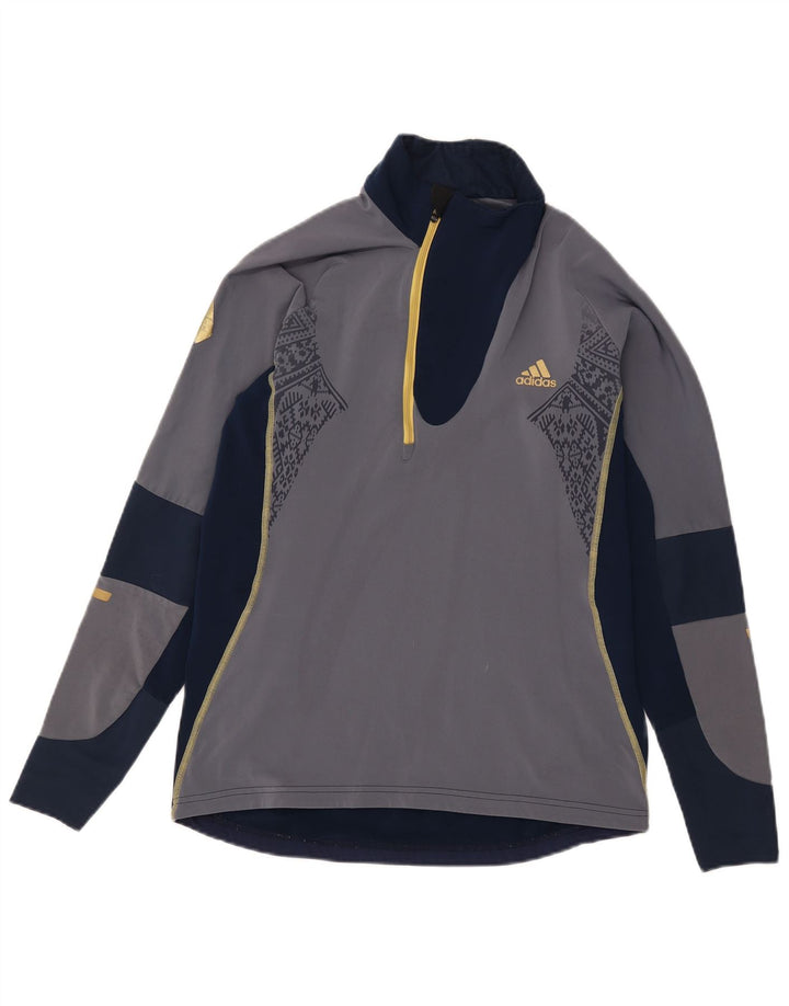 Adidas Herren Pullover Trainingsanzug Top UK 38/40 Mittel Marineblau Farbblock