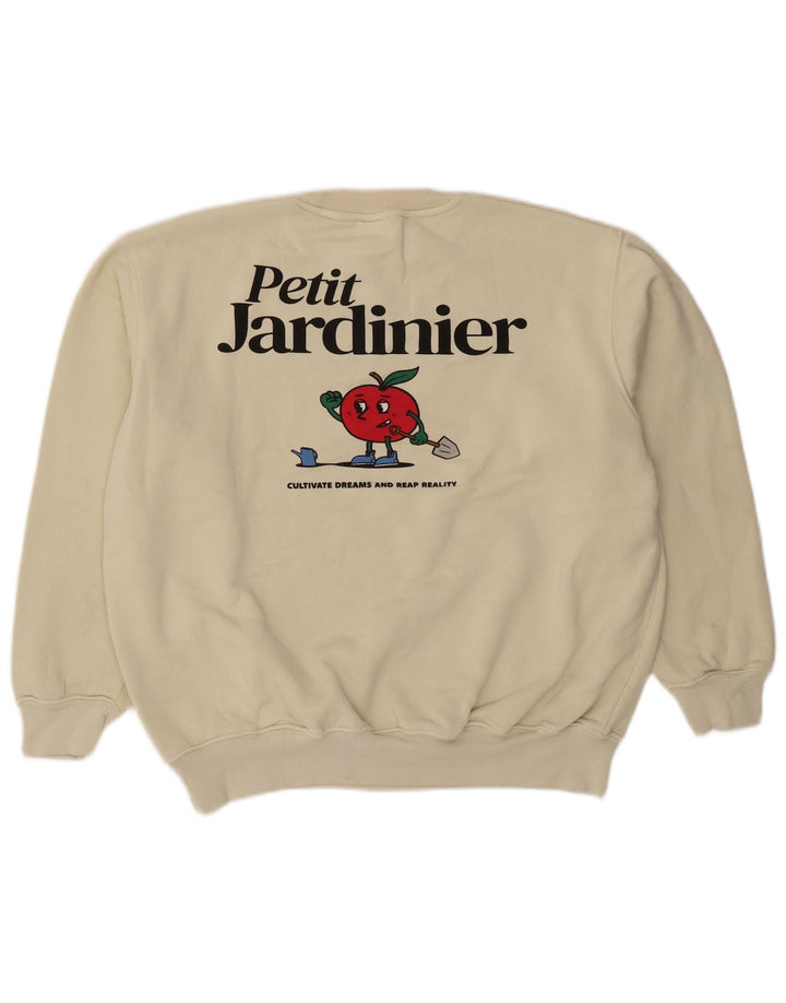 Zara Herren-Sweatshirt mit grafischer lockerer Passform, mittelbeige Baumwolle