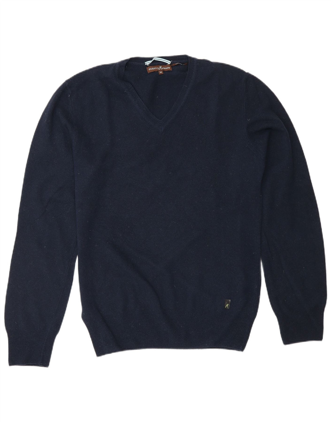 Guess By Marciano Herren-Pullover mit V-Ausschnitt in mittlerem Marineblau