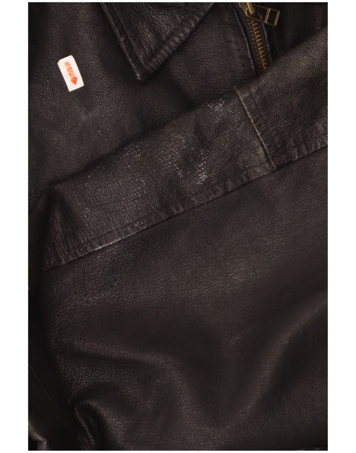 MILAN Herren Lederjacke UK 40 Großes schwarzes Leder