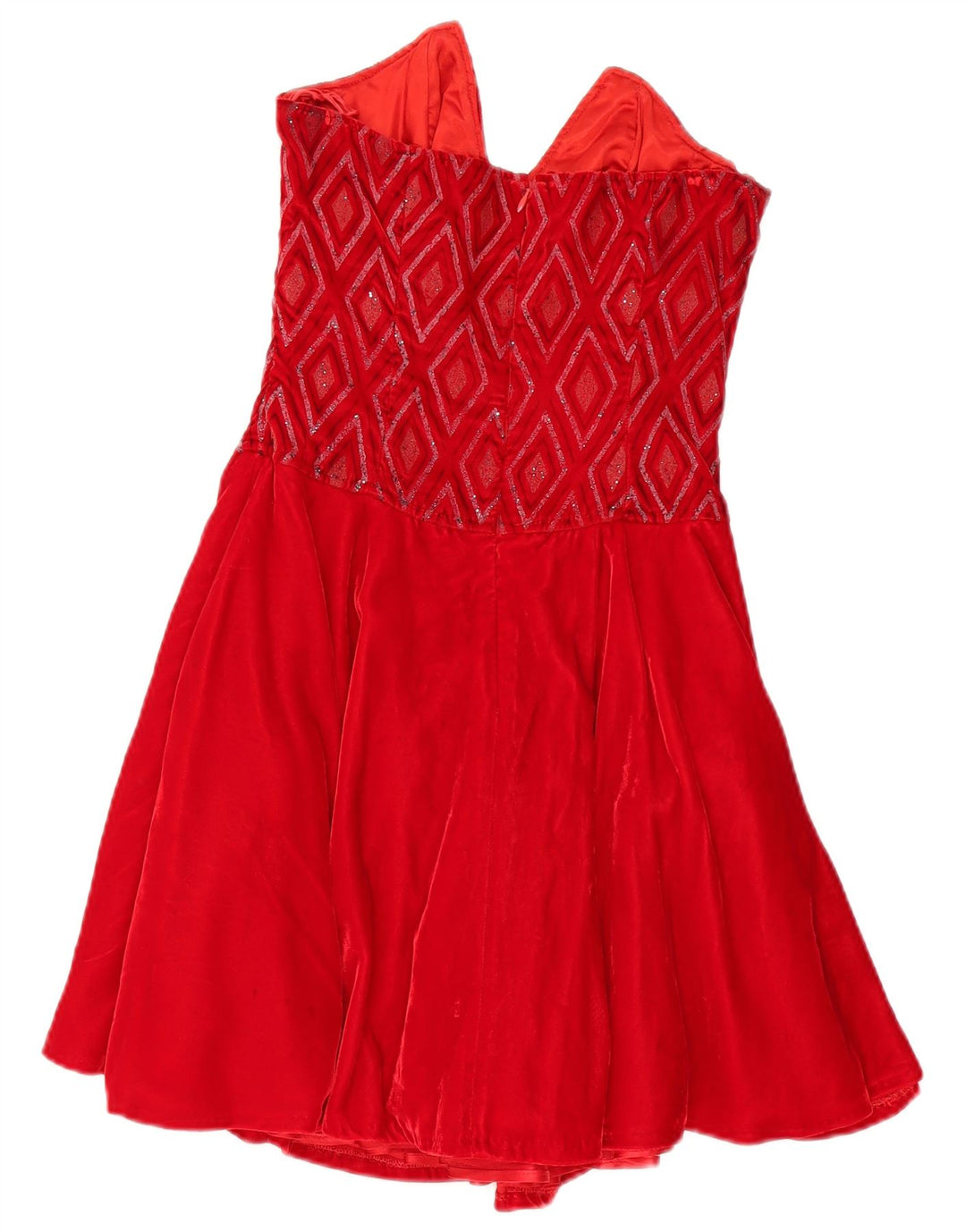 Trägerloses Kleid für Damen von Roccobarocco IT 42 Mittelrote Argyle/Diamant-Viskose