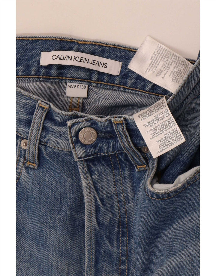 Calvin Klein Herren Distressed Slim Jeans W29 L30 Blaue Baumwolle
