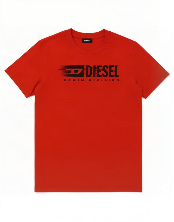 Diesel Jungen T-Shirt mit Grafik, 9–10 Jahre, rote Baumwolle
