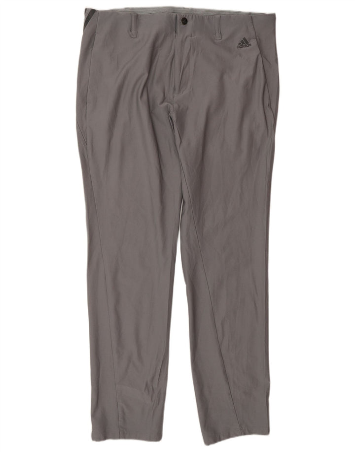 Adidas Herren Slim Chino Hose W34 L32 Grau Polyester