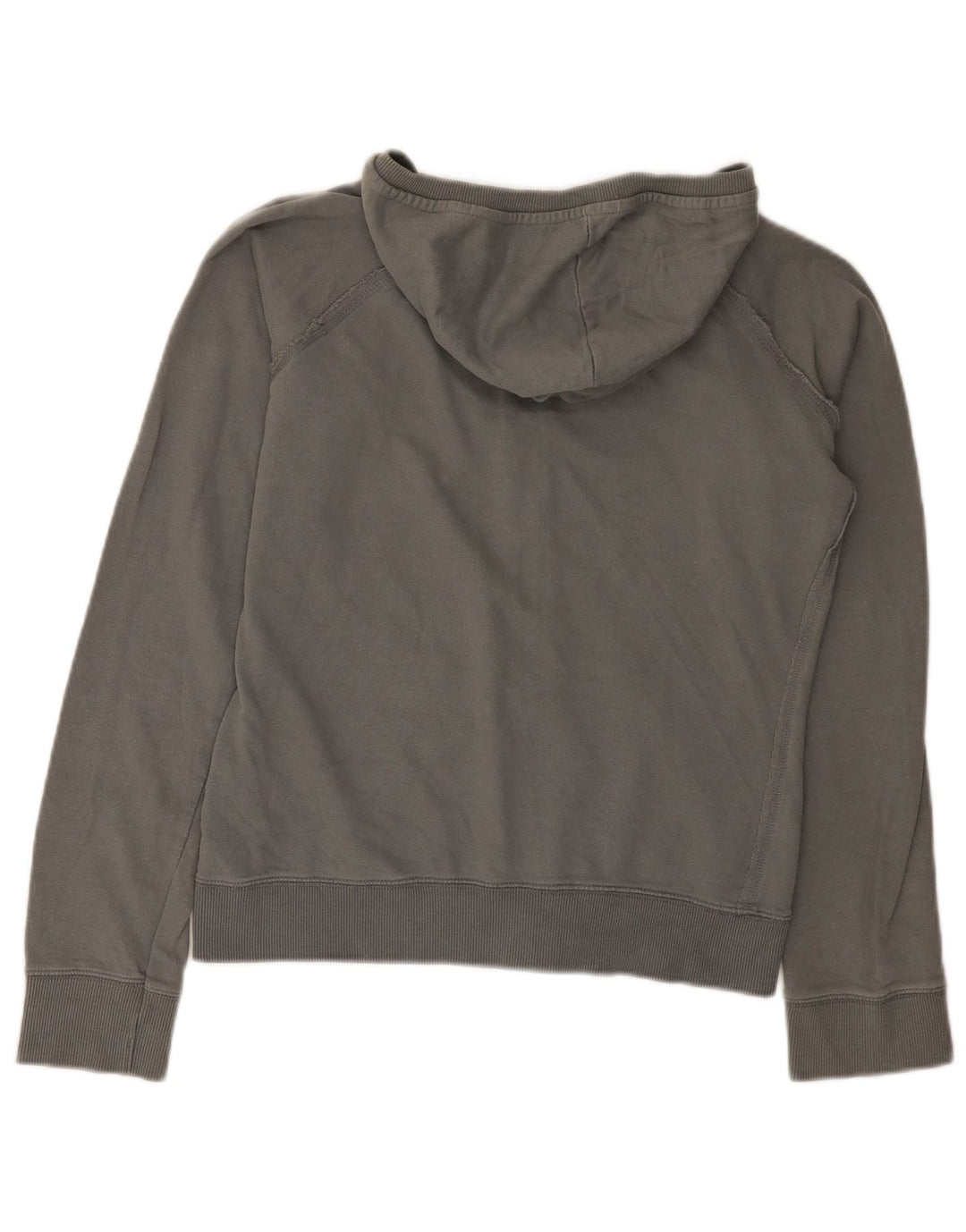 Zara Damen Zip Hoodie Pullover UK 14 Mittelgraue Baumwolle